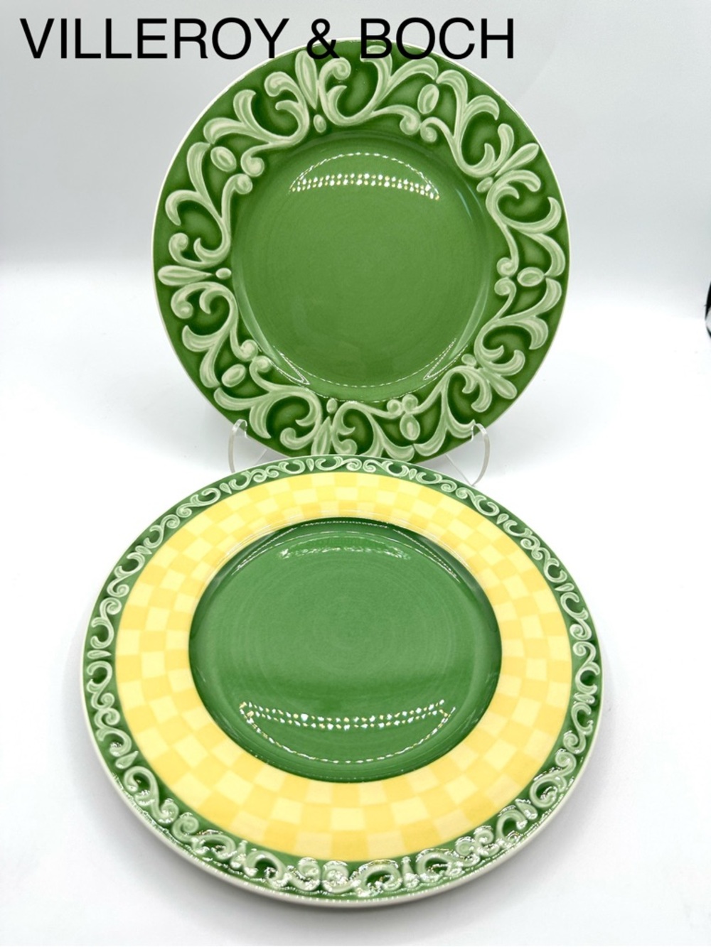 2 Villeroy & Boch Salad Plates NWT. One Arabesco & One Acacia Patern